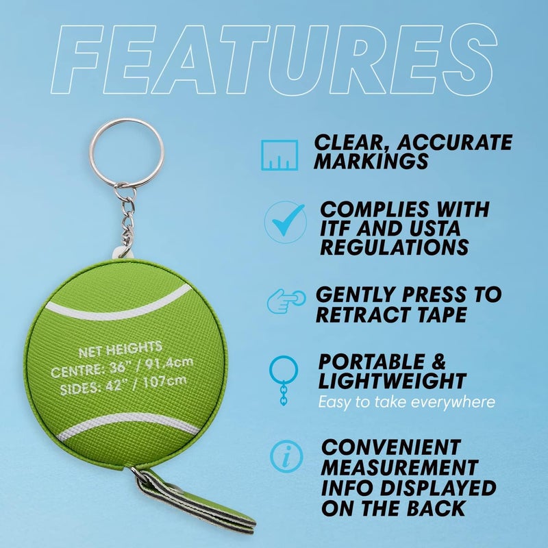 Scoring Right Net Checker Tennis Net Height Measuring Tape and Keyring - Image 5